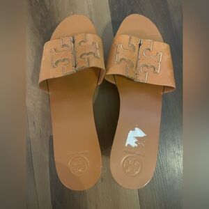 Tory Burch Tan Slide Sandals